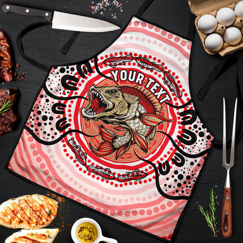 Personalised Aboriginal Barramundi Fish Apron Indigenous Dot Art - Dreamtime Spirit Animal