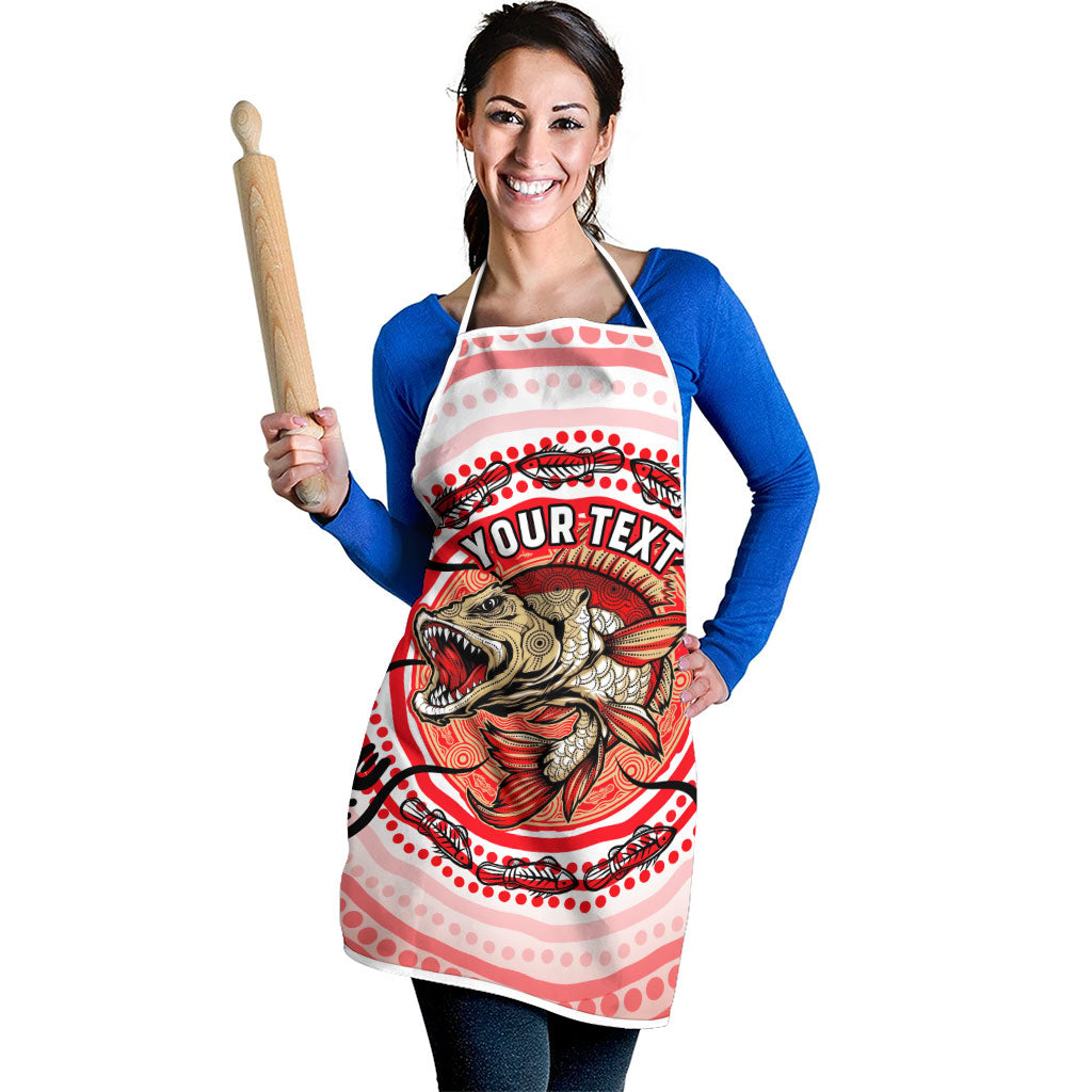 Personalised Aboriginal Barramundi Fish Apron Indigenous Dot Art - Dreamtime Spirit Animal