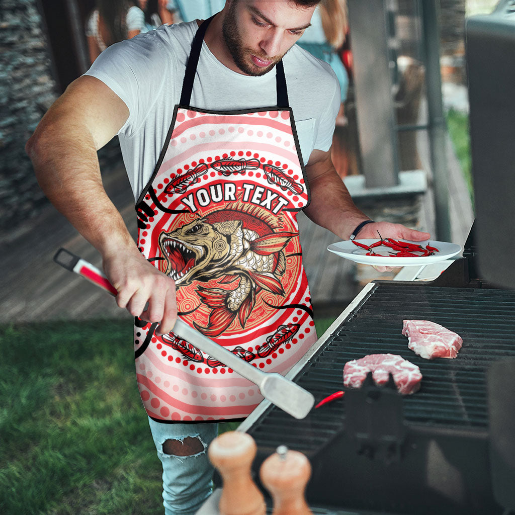 Personalised Aboriginal Barramundi Fish Apron Indigenous Dot Art - Dreamtime Spirit Animal