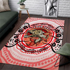 Personalised Aboriginal Barramundi Fish Area Rug Indigenous Dot Art - Dreamtime Spirit Animal
