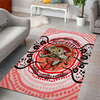 Personalised Aboriginal Barramundi Fish Area Rug Indigenous Dot Art - Dreamtime Spirit Animal