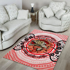 Personalised Aboriginal Barramundi Fish Area Rug Indigenous Dot Art - Dreamtime Spirit Animal