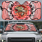 Personalised Aboriginal Barramundi Fish Auto Sun Shade Indigenous Dot Art - Dreamtime Spirit Animal