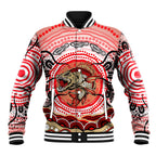 Personalised Aboriginal Barramundi Fish Baseball Jacket Indigenous Dot Art - Dreamtime Spirit Animal