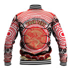 Personalised Aboriginal Barramundi Fish Baseball Jacket Indigenous Dot Art - Dreamtime Spirit Animal