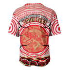 Personalised Aboriginal Barramundi Fish Baseball Jersey Indigenous Dot Art - Dreamtime Spirit Animal