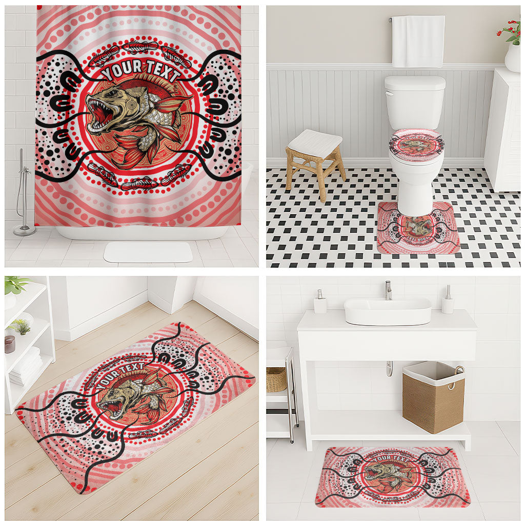 Personalised Aboriginal Barramundi Fish Bathroom Set Indigenous Dot Art - Dreamtime Spirit Animal