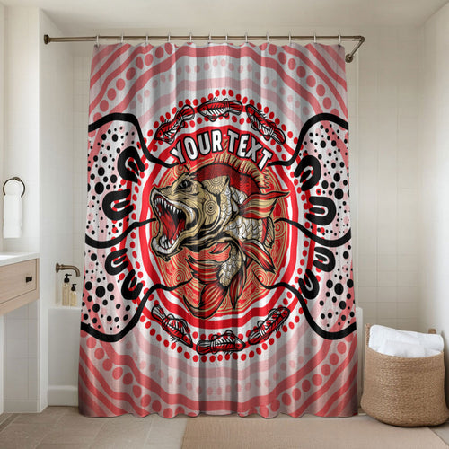 Personalised Aboriginal Barramundi Fish Bathroom Set Indigenous Dot Art - Dreamtime Spirit Animal