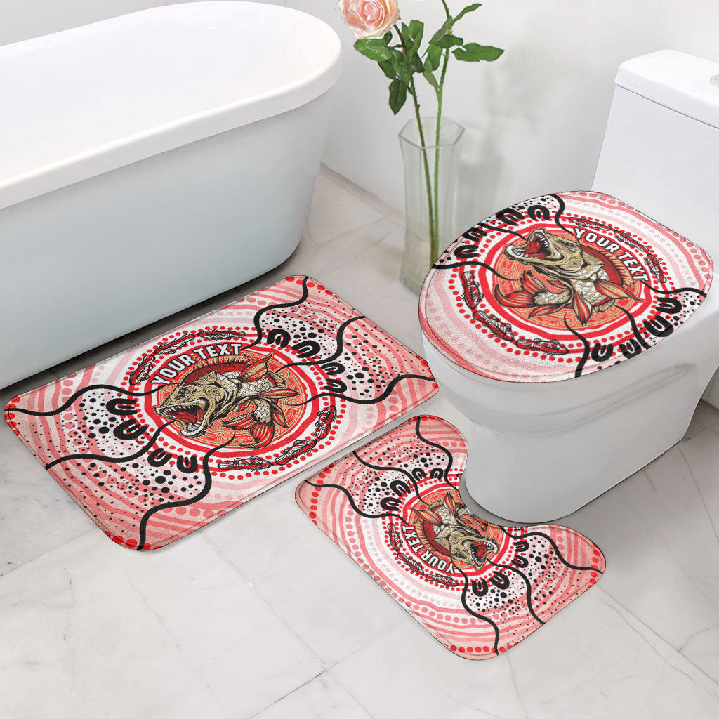 Personalised Aboriginal Barramundi Fish Bathroom Set Indigenous Dot Art - Dreamtime Spirit Animal