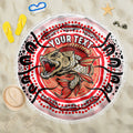 Personalised Aboriginal Barramundi Fish Beach Blanket Indigenous Dot Art - Dreamtime Spirit Animal