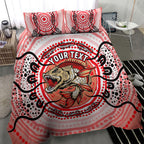 Personalised Aboriginal Barramundi Fish Bedding Set Indigenous Dot Art - Dreamtime Spirit Animal