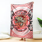 Personalised Aboriginal Barramundi Fish Blanket Indigenous Dot Art - Dreamtime Spirit Animal