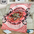 Personalised Aboriginal Barramundi Fish Blanket Indigenous Dot Art - Dreamtime Spirit Animal