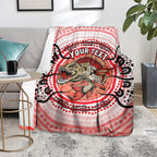 Personalised Aboriginal Barramundi Fish Blanket Indigenous Dot Art - Dreamtime Spirit Animal
