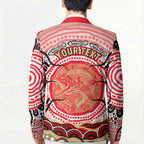 Personalised Aboriginal Barramundi Fish Blazer Indigenous Dot Art - Dreamtime Spirit Animal