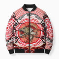 Personalised Aboriginal Barramundi Fish Bomber Puffer Jacket Indigenous Dot Art - Dreamtime Spirit Animal