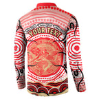 Personalised Aboriginal Barramundi Fish Button Sweatshirt Indigenous Dot Art - Dreamtime Spirit Animal