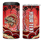 Personalised Aboriginal Barramundi Fish 4 in 1 Can Cooler Tumbler Indigenous Dot Art - Dreamtime Spirit Animal