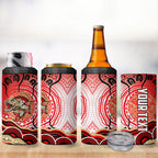 Personalised Aboriginal Barramundi Fish 4 in 1 Can Cooler Tumbler Indigenous Dot Art - Dreamtime Spirit Animal