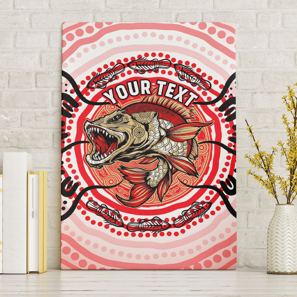 Personalised Aboriginal Barramundi Fish Canvas Wall Art Indigenous Dot Art - Dreamtime Spirit Animal