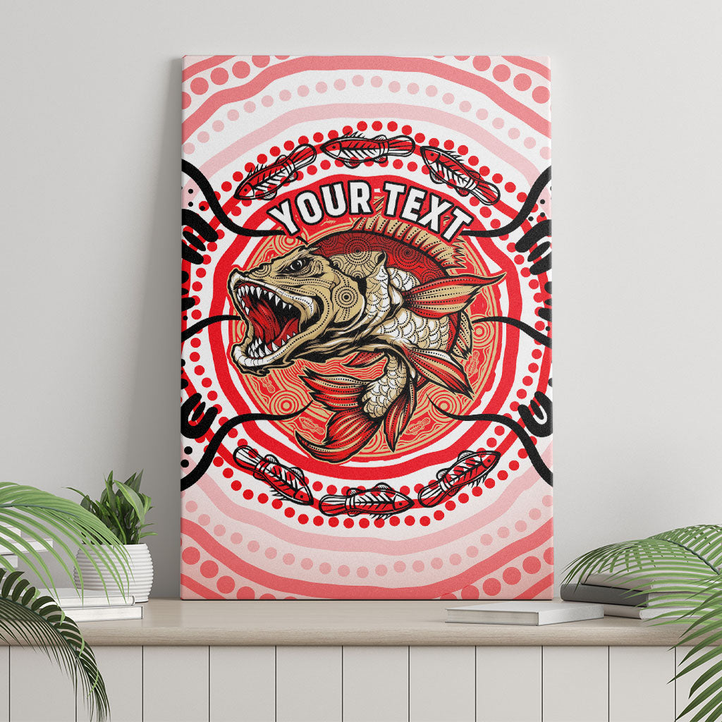 Personalised Aboriginal Barramundi Fish Canvas Wall Art Indigenous Dot Art - Dreamtime Spirit Animal