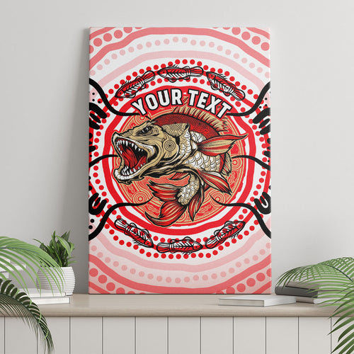 Personalised Aboriginal Barramundi Fish Canvas Wall Art Indigenous Dot Art - Dreamtime Spirit Animal