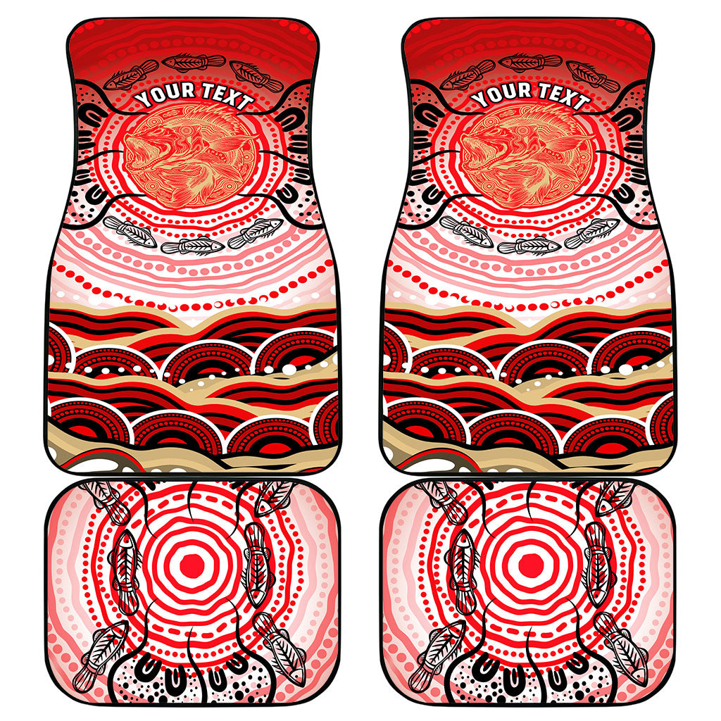 Personalised Aboriginal Barramundi Fish Car Mats Indigenous Dot Art - Dreamtime Spirit Animal
