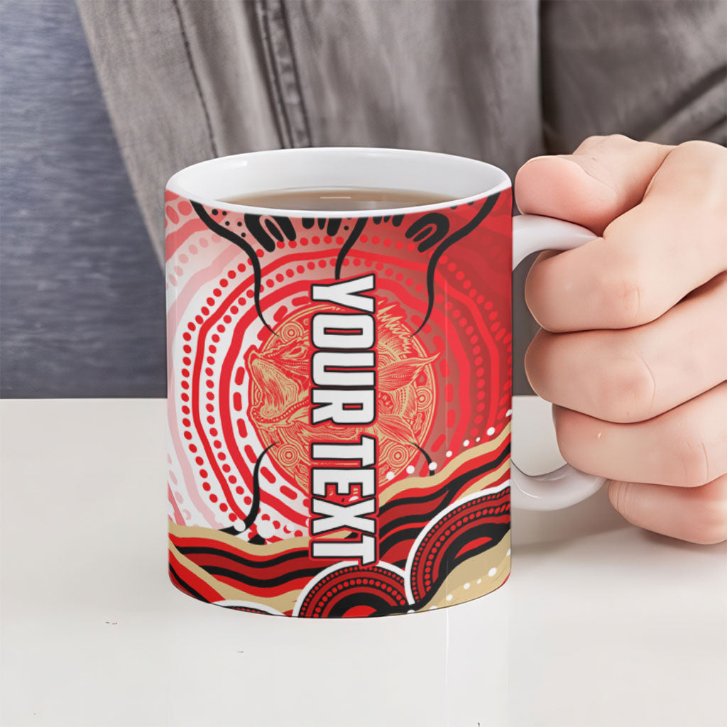 Personalised Aboriginal Barramundi Fish Ceramic Mug Indigenous Dot Art - Dreamtime Spirit Animal
