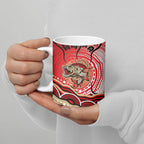 Personalised Aboriginal Barramundi Fish Ceramic Mug Indigenous Dot Art - Dreamtime Spirit Animal