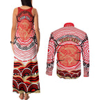 Personalised Aboriginal Barramundi Fish Couples Matching Tank Maxi Dress and Long Sleeve Button Shirt Indigenous Dot Art - Dreamtime Spirit Animal
