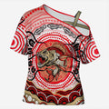 Personalised Aboriginal Barramundi Fish Cross Shoulder Shirt Indigenous Dot Art - Dreamtime Spirit Animal
