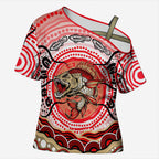 Personalised Aboriginal Barramundi Fish Cross Shoulder Shirt Indigenous Dot Art - Dreamtime Spirit Animal