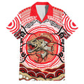 Personalised Aboriginal Barramundi Fish Family Matching Long Sleeve Bodycon Dress and Hawaiian Shirt Indigenous Dot Art - Dreamtime Spirit Animal