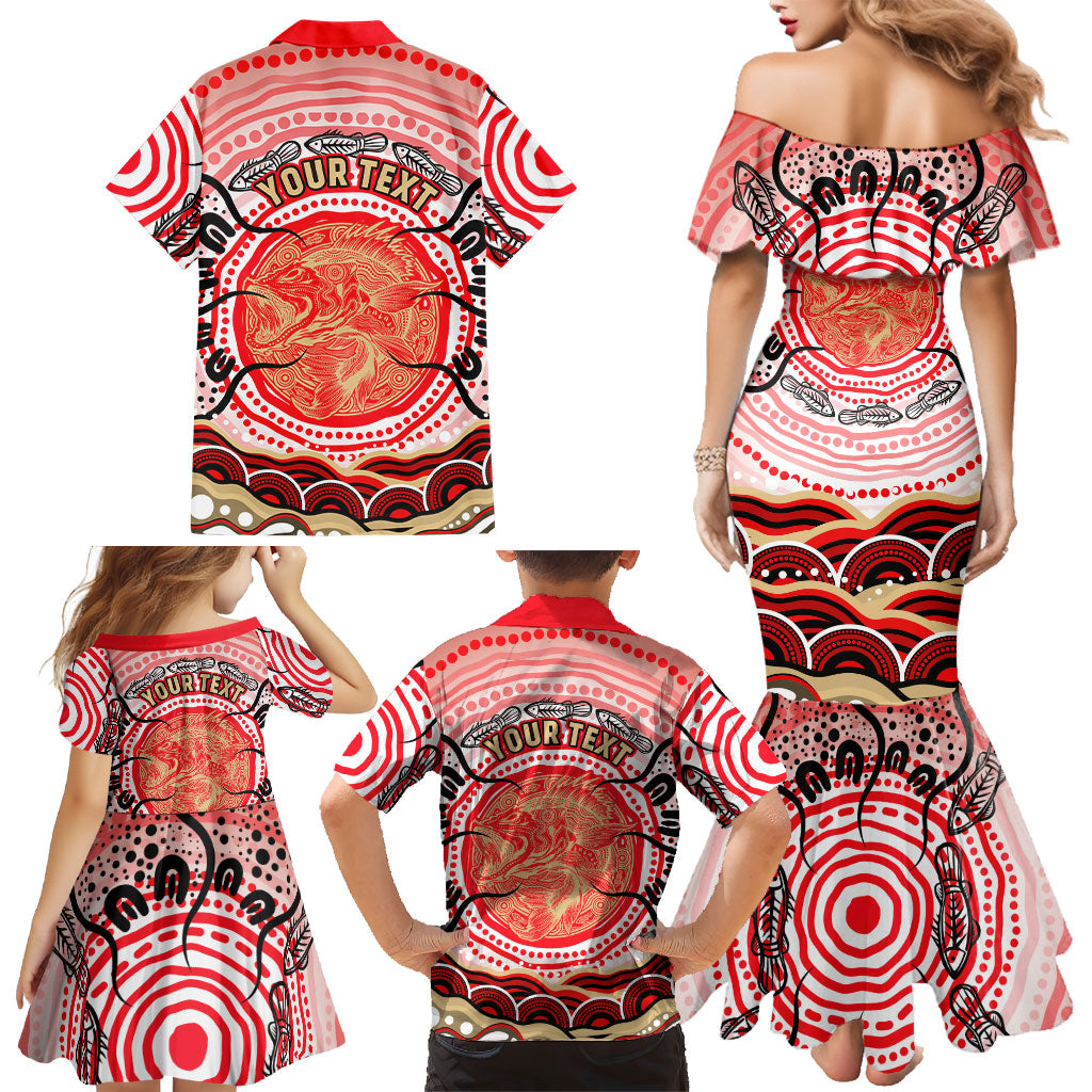 Personalised Aboriginal Barramundi Fish Family Matching Mermaid Dress and Hawaiian Shirt Indigenous Dot Art - Dreamtime Spirit Animal