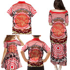 Personalised Aboriginal Barramundi Fish Family Matching Puletasi and Hawaiian Shirt Indigenous Dot Art - Dreamtime Spirit Animal