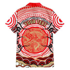 Personalised Aboriginal Barramundi Fish Family Matching Puletasi and Hawaiian Shirt Indigenous Dot Art - Dreamtime Spirit Animal