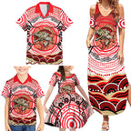 Personalised Aboriginal Barramundi Fish Family Matching Summer Maxi Dress and Hawaiian Shirt Indigenous Dot Art - Dreamtime Spirit Animal