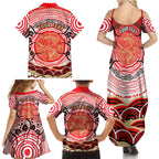 Personalised Aboriginal Barramundi Fish Family Matching Summer Maxi Dress and Hawaiian Shirt Indigenous Dot Art - Dreamtime Spirit Animal