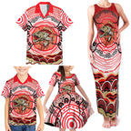 Personalised Aboriginal Barramundi Fish Family Matching Tank Maxi Dress and Hawaiian Shirt Indigenous Dot Art - Dreamtime Spirit Animal