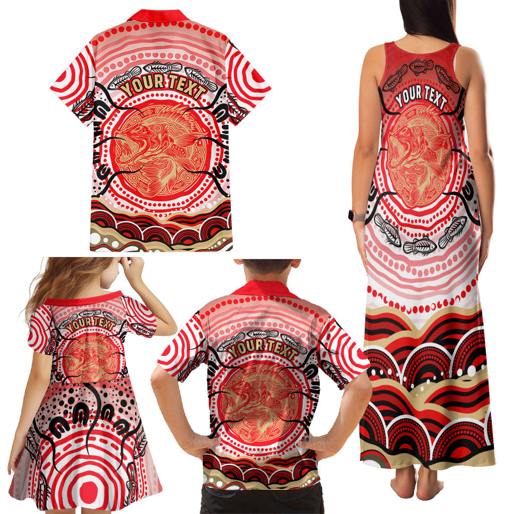 Personalised Aboriginal Barramundi Fish Family Matching Tank Maxi Dress and Hawaiian Shirt Indigenous Dot Art - Dreamtime Spirit Animal