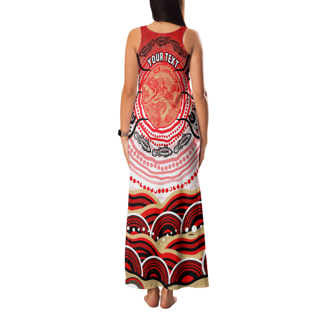 Personalised Aboriginal Barramundi Fish Family Matching Tank Maxi Dress and Hawaiian Shirt Indigenous Dot Art - Dreamtime Spirit Animal