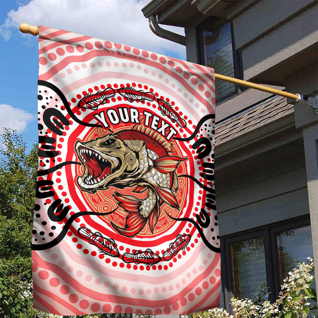Personalised Aboriginal Barramundi Fish Garden Flag Indigenous Dot Art - Dreamtime Spirit Animal