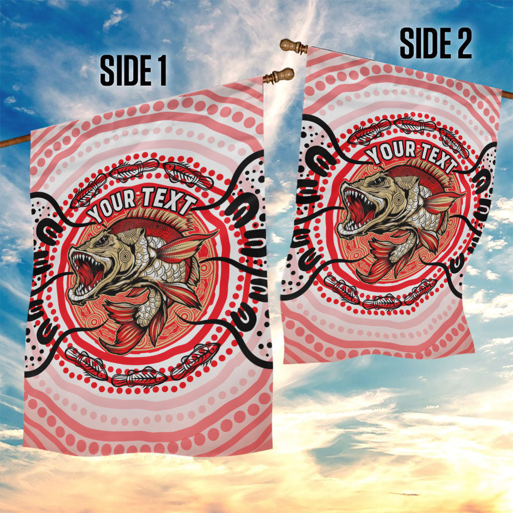 Personalised Aboriginal Barramundi Fish Garden Flag Indigenous Dot Art - Dreamtime Spirit Animal