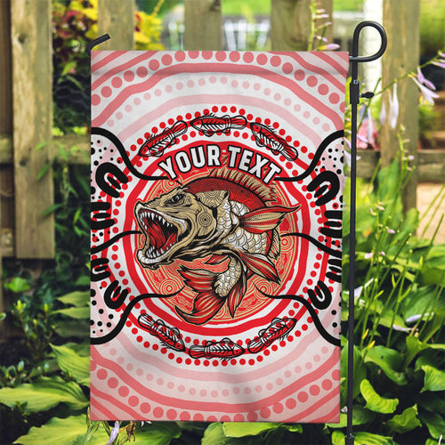 Personalised Aboriginal Barramundi Fish Garden Flag Indigenous Dot Art - Dreamtime Spirit Animal