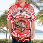 Personalised Aboriginal Barramundi Fish Hawaiian Shirt Indigenous Dot Art - Dreamtime Spirit Animal