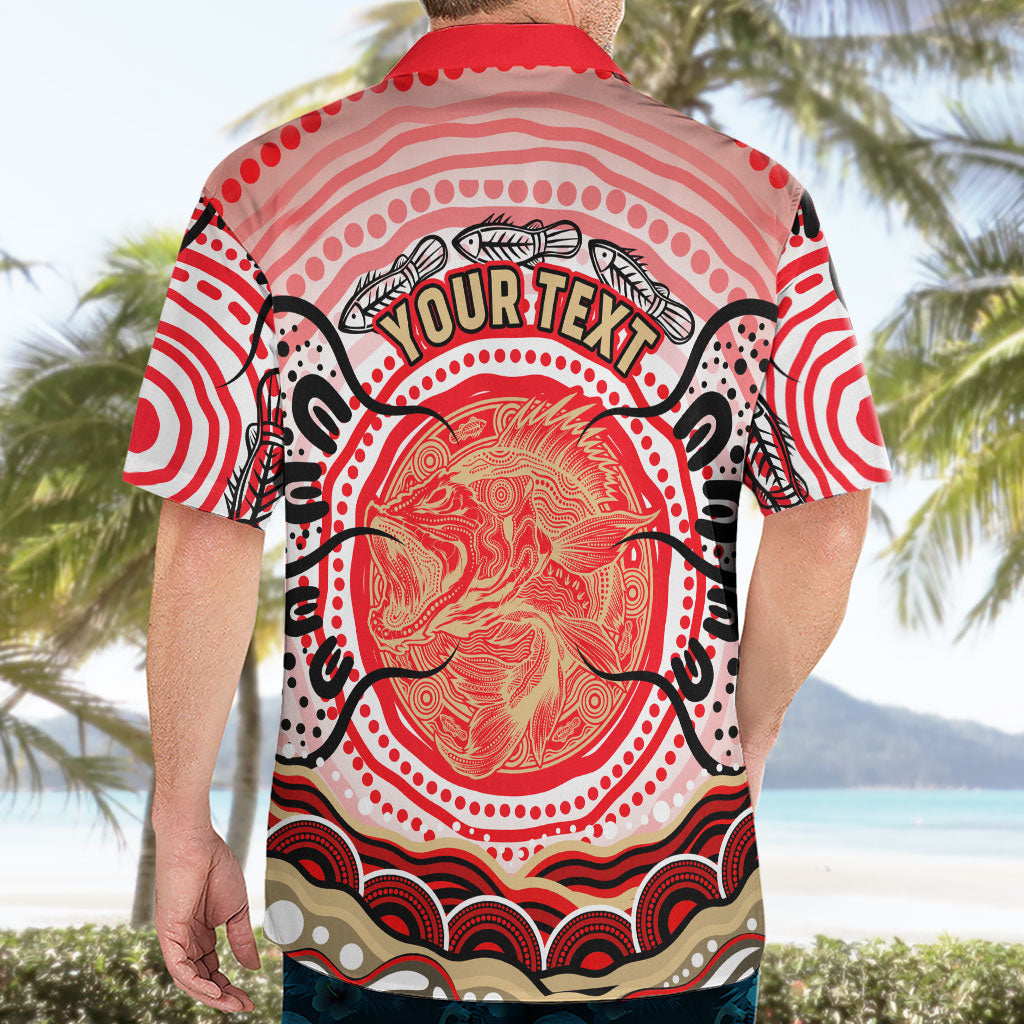Personalised Aboriginal Barramundi Fish Hawaiian Shirt Indigenous Dot Art - Dreamtime Spirit Animal