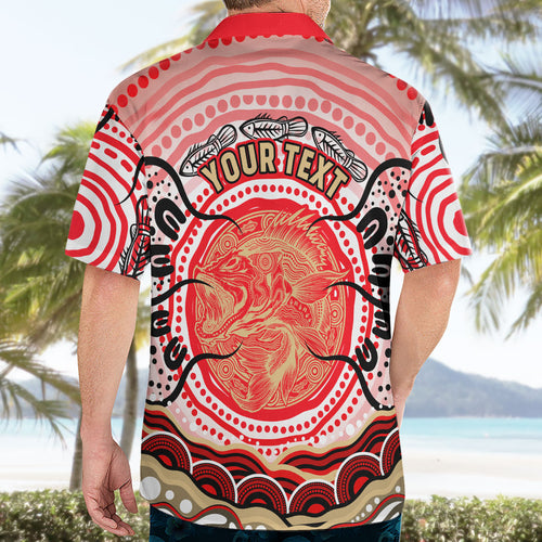 Personalised Aboriginal Barramundi Fish Hawaiian Shirt Indigenous Dot Art - Dreamtime Spirit Animal