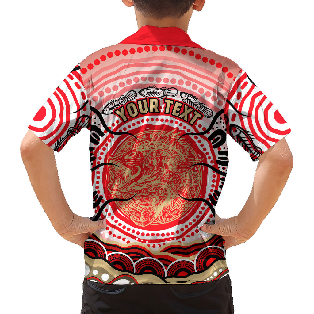 Personalised Aboriginal Barramundi Fish Hawaiian Shirt Indigenous Dot Art - Dreamtime Spirit Animal