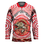 Personalised Aboriginal Barramundi Fish Hockey Jersey Indigenous Dot Art - Dreamtime Spirit Animal