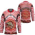 Personalised Aboriginal Barramundi Fish Hockey Jersey Indigenous Dot Art - Dreamtime Spirit Animal